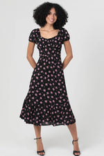 Pink Peony Midi Dress
