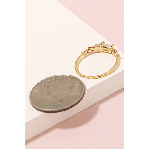 Assorted Rhinestone Gold Ring