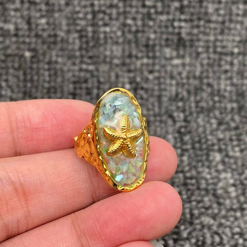 Shell Starfish Ring