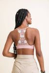 Pink Floral Lattice Racerback Bralette