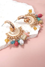 Beaded Fan Earrings
