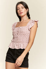 Curvy Floral Ruffled Top