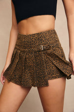 Leopard Denim Skort