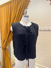 Navy Knit Tie Sweater