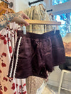 Lace Maroon Satin Shorts