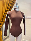 Brown Striped Bodysuit