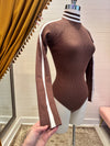 Brown Striped Bodysuit