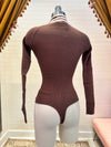Brown Striped Bodysuit