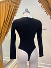 Black Ribbed Bodysuit