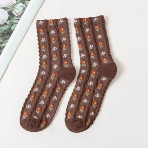 Autumn Flower Socks by Delaney Rose Boutique