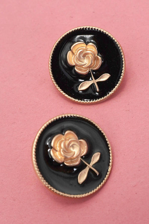 Gold Rose Stud Earrings