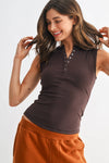 Espresso Henley Tank