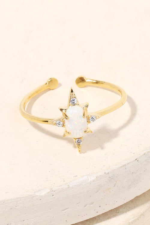 Opal Star Adjustable Fashion Ring
