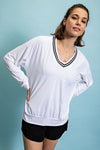 Curvy White Jersey Long Sleeve