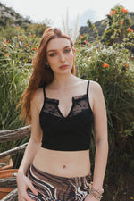 Black Flora Lace Bralette Top
