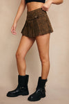Leopard Denim Skort