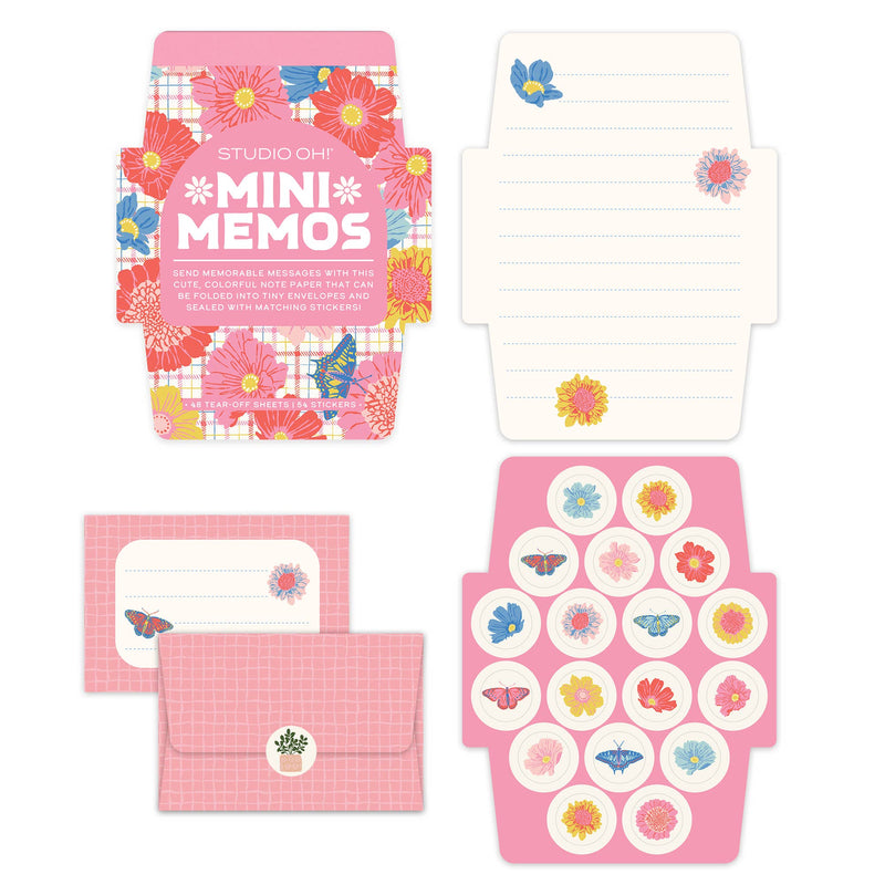 Plaid Blossoms Mini Memos