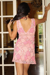 Pink Patchwork Mini Dress