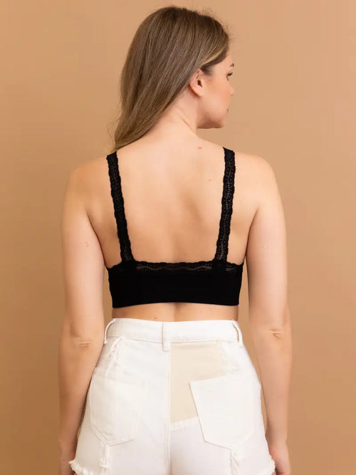 Black Lace Trim Bralette