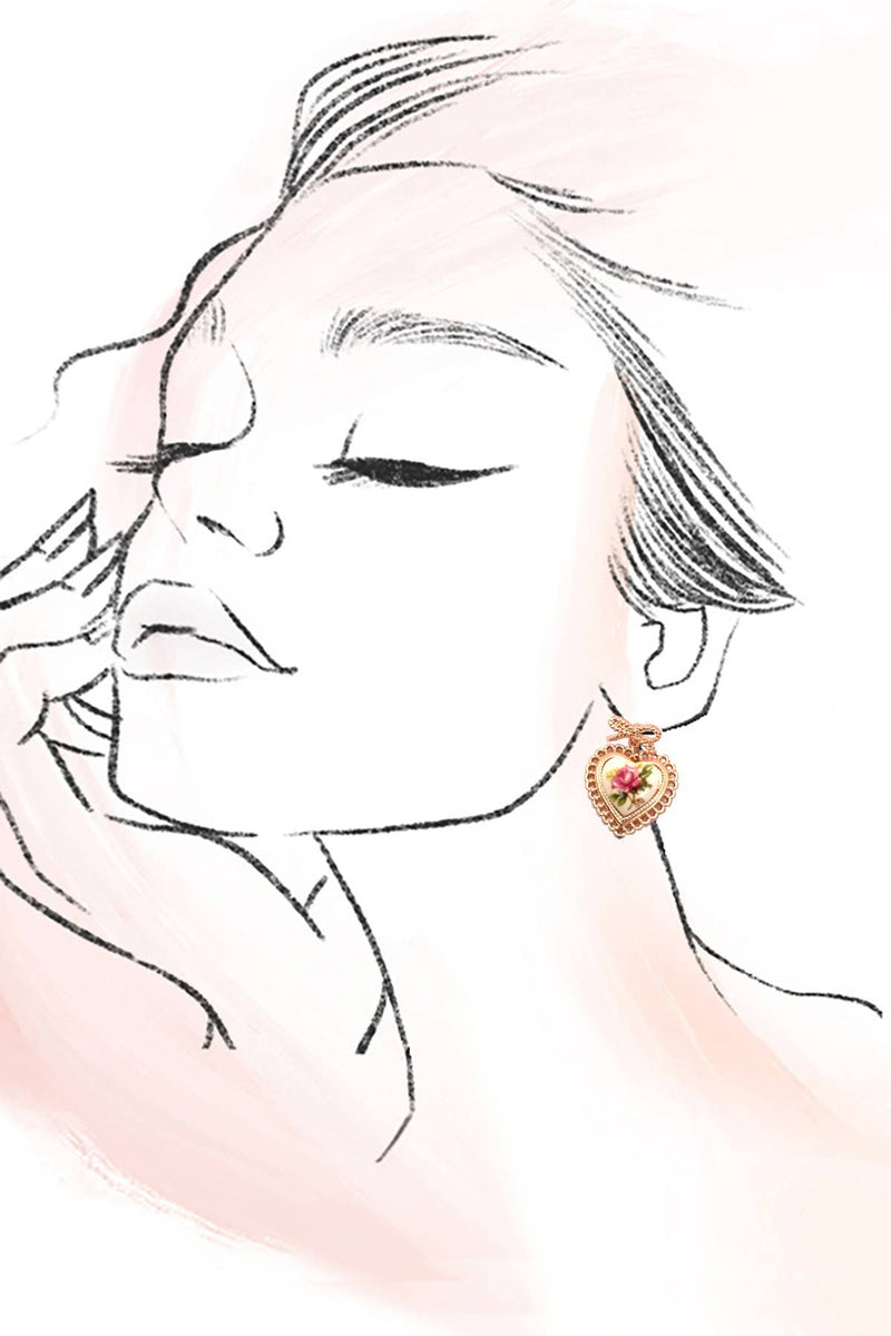 Rose Porcelain Earrings