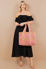 Orange Peony Tote Bag
