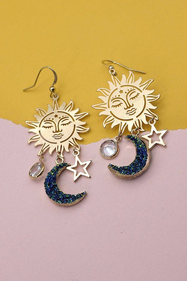 Sun Moon Star Earrings