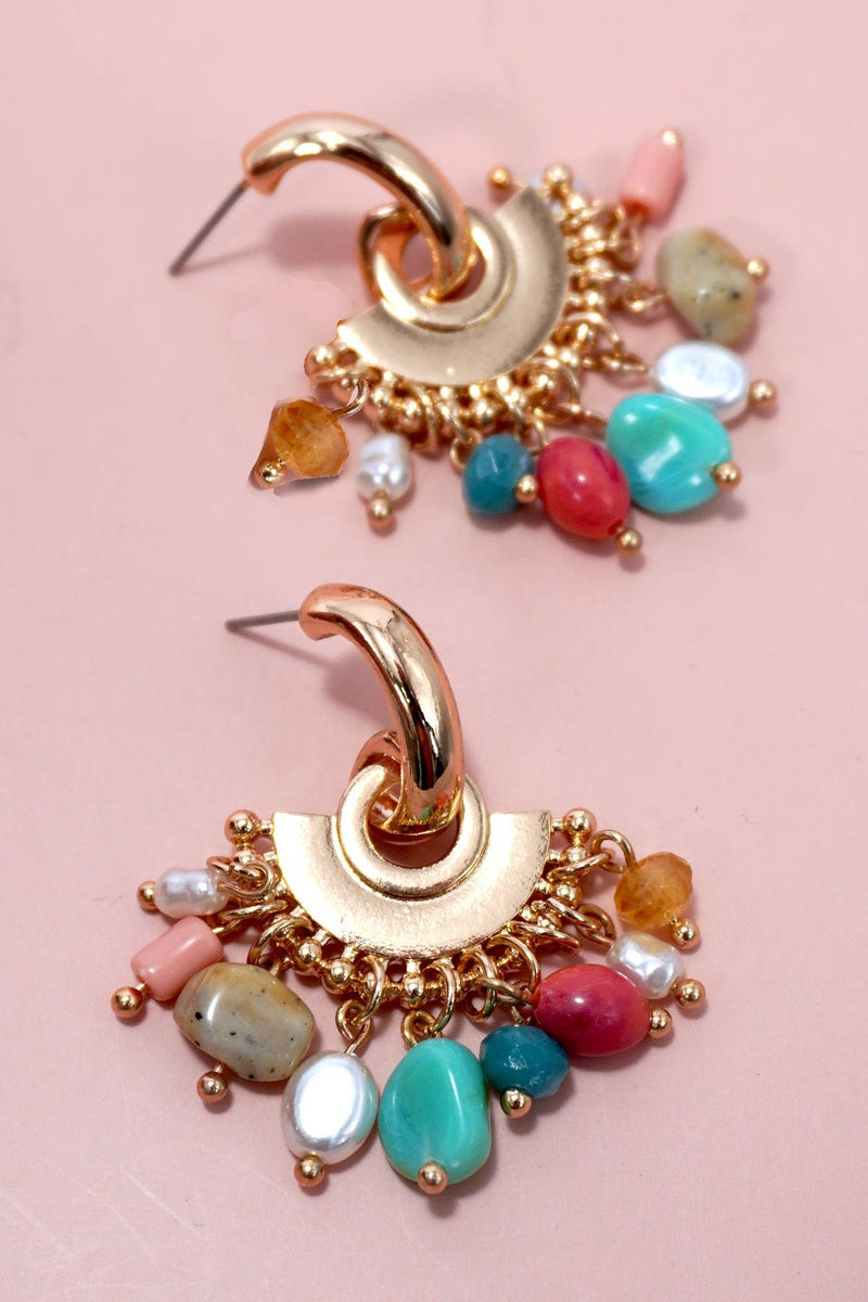 Beaded Fan Earrings