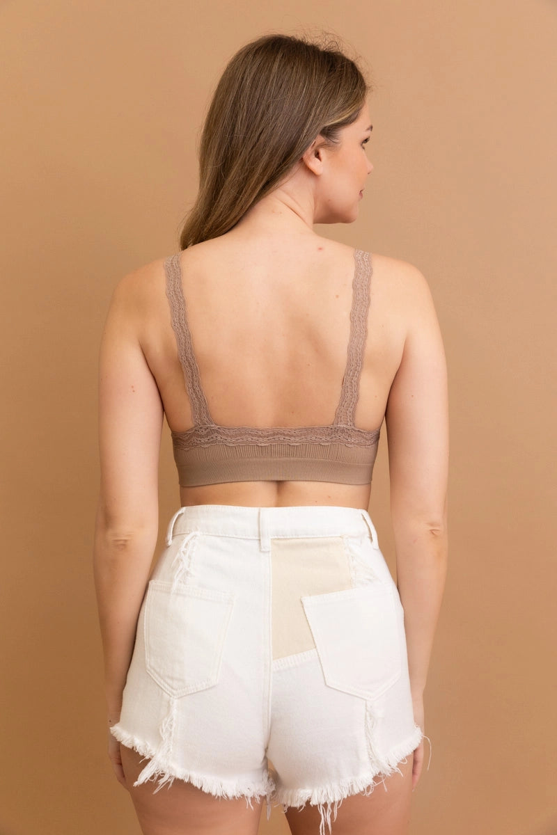 Nude Lace Trim Bralette