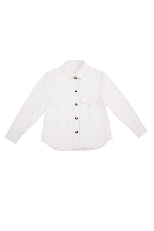 White Denim Shacket