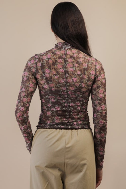 Chocolate Floral Lace Top