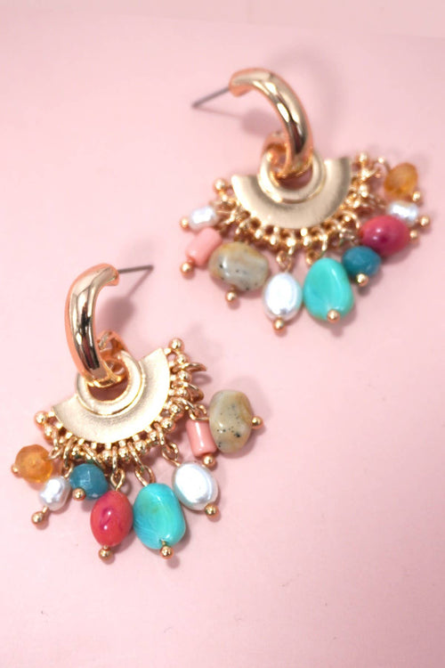 Beaded Fan Earrings