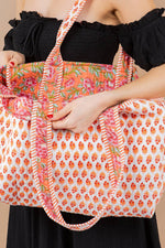 Orange Peony Tote Bag