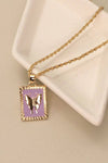 Lilac Butterfly Gold Necklace