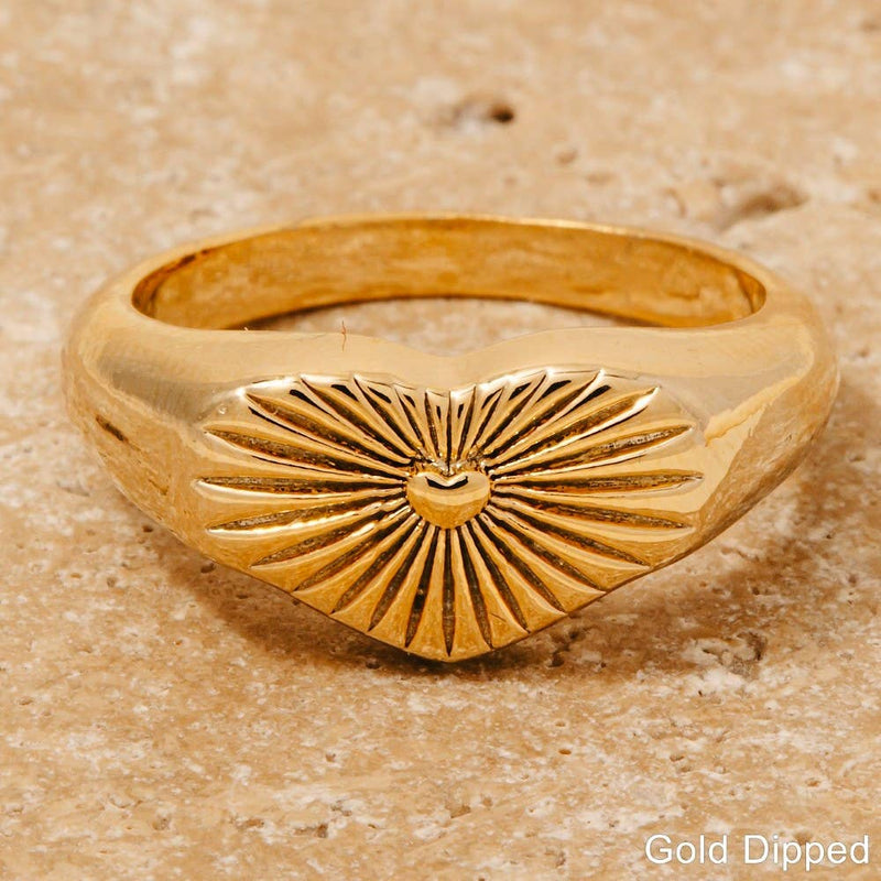 Engraved Heart Ring