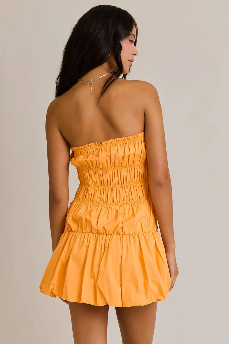 orange bubble dress Tangerine Hem S business travel and summer occasions 15 Elegant Evening Outfit Color:BLUE HAZE