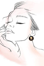 Gold Rose Stud Earrings