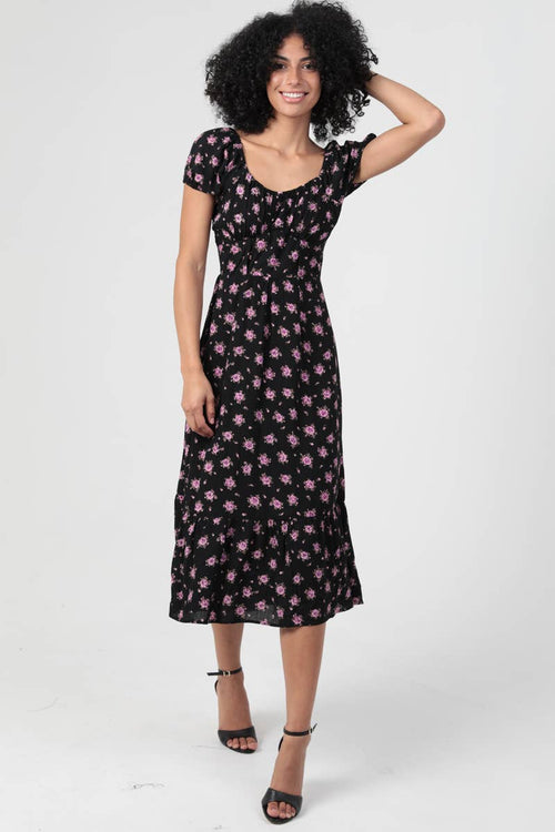 Pink Peony Midi Dress