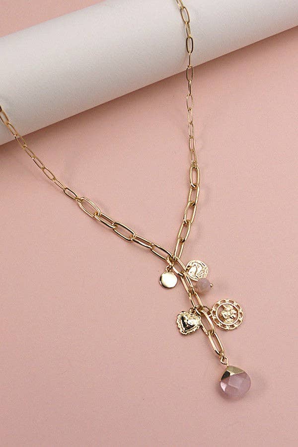 Gold Mix Charm Necklace