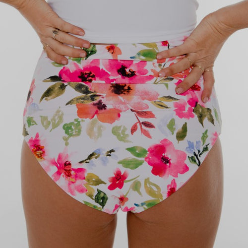 Pink Floral Reversible Swim Bottoms