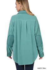 Teal Fleece Shacket