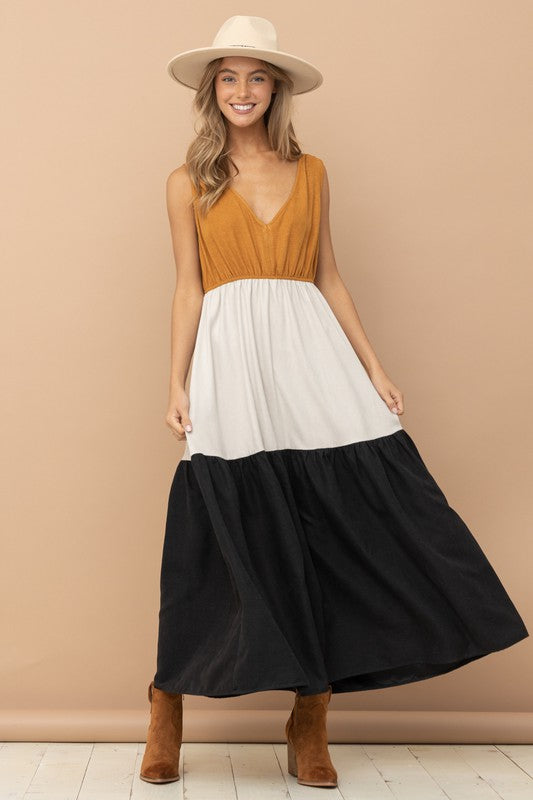 Color Block Maxi Dress