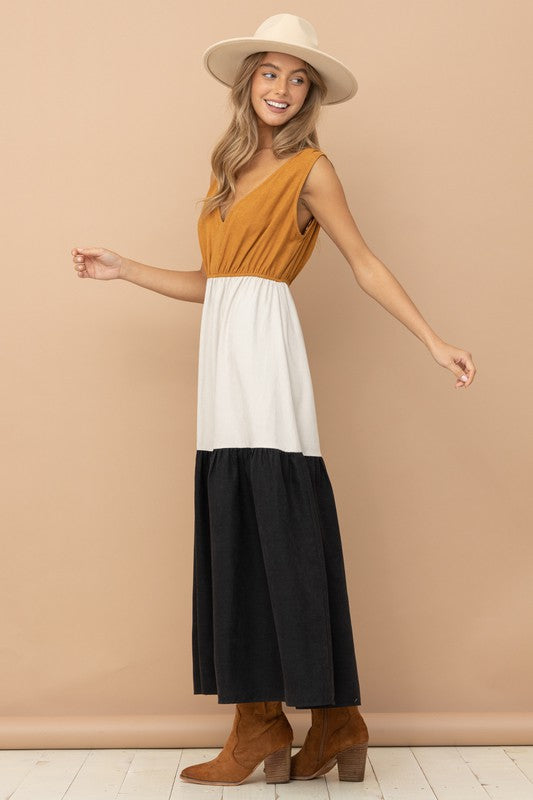 Color Block Maxi Dress