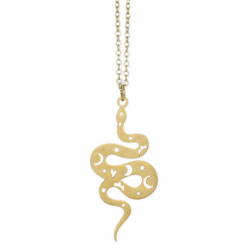Celestial Serpent Gold Necklace