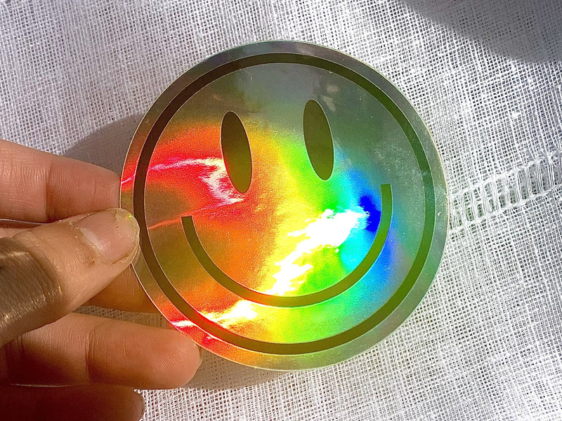 Holographic Smiley Face Sticker