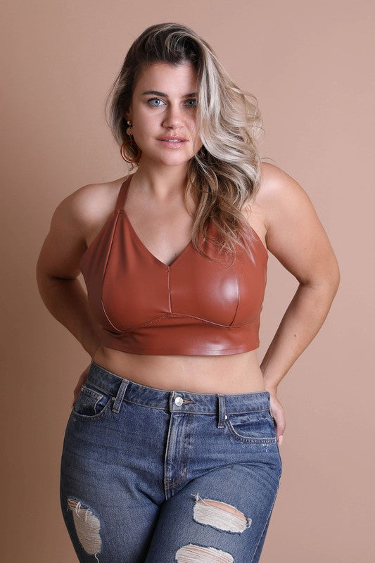 Buy 2 Get 1 Free Item, Faux Leather Bralette Bra for Women Plus Size XL XXL  Available -  Canada