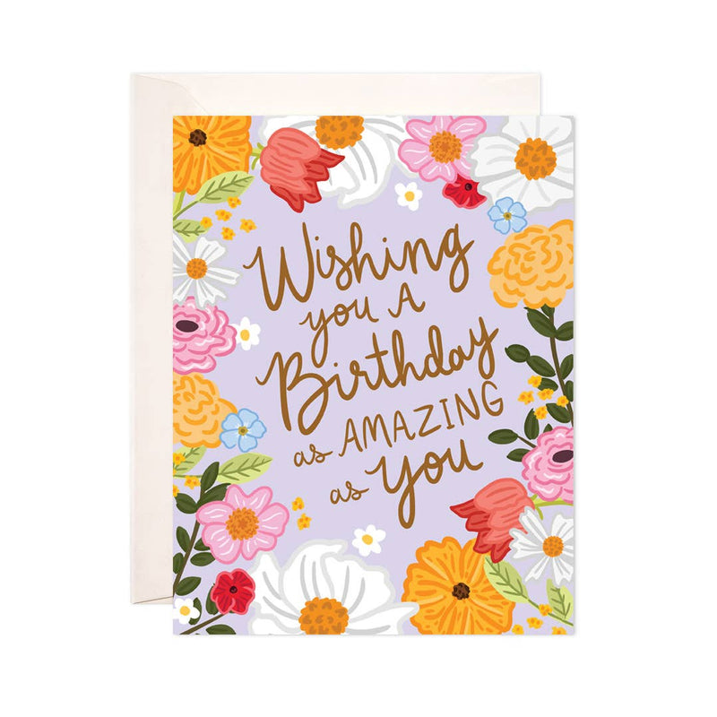 Floral Wishing You Amazing Birthday Card